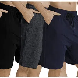 west gate clothing Pack of 3 Solid Men Multicolor Casual Shorts-picture-25