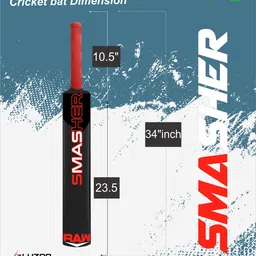 lyzoo Smasher Hard PVCFull Size Plastic Cricket Bat first Grade Heavy Duty Plastic Bat PVC/Plastic Cricket Bat For 15+ Yrs image 3
