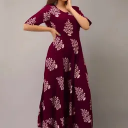 etima Printed Viscose Rayon Stitched Anarkali Gown image 3