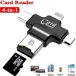 MESHIV 4 in 1 OTG: Lightning + Type C + Micro USB + USB Card Reader Card Reader image 2