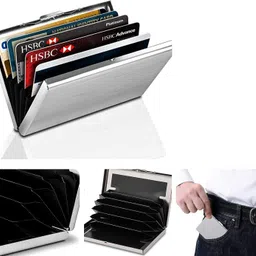 hydey Men & Women Travel, Formal, Casual, Evening/Party Silver Aluminium RFID Card Holder image 4