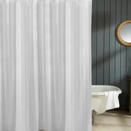 White Shower Polyester 6 Ft Blackout Eyelet Shower Curtain-image-64