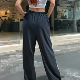 progeny Women Solid Black Track Pants image 1