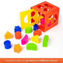 planet of toys Shape Sorter & Stacker 2-in-1 Educational Toy | Colorful Shapes – Learn Sorting image 5