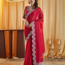 kasee Self Design Bollywood Pure Silk Saree image 1