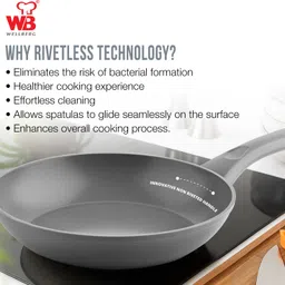wb wellberg Biocera Forged Aluminium Frypan with Ceramic Non-stick Healthy Coating, Fry Pan 24 cm diameter 2 L capacity image 4