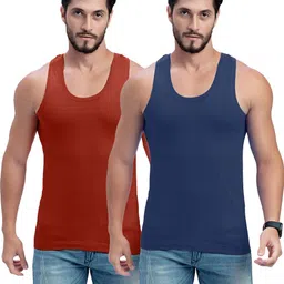 milton Pack of 2 100% Cotton Undershirt | Breathable & Comfortable Fit | Daily Wear | Pack of 2 Men Vest image 1
