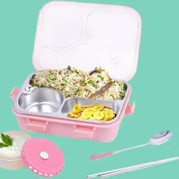 vrjk Steel Airtight Leak-Proof Tiffin Box for Kids Lunch Box, School, Office A80 3 Containers Lunch Box-picture-17
