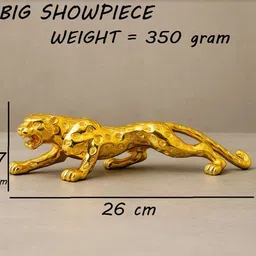 shyam lalla handicraft 24K Gold Plated Panther Showpiece | Home Decor, Car Dashboard Accessories Decorative Showpiece - 26 cm image 2