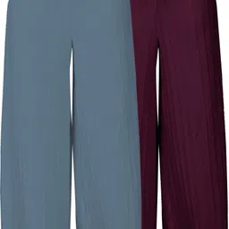 vspcreation Pack of 2 Women Comfort Fit Brown, Grey Lycra Blend Trousers-picture-18