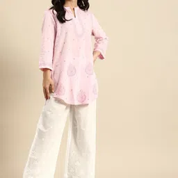 sangria Women Regular Fit White Pure Cotton Trousers image 5