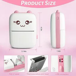 Wolcentra Mini Bluetooth, Portable Label Printer Inkfree Printer for Android & iOS System Mini printer image 3