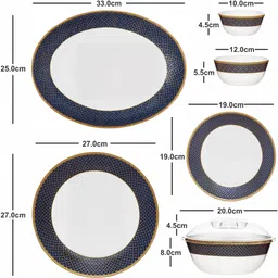 cello Pack of 29 Opalware Glass Dinner Set of 29pcs Dinner Set image 3