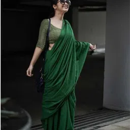 shyamalisaree Woven Handloom Cotton Blend Saree image 1