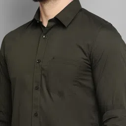 allen cooper Men Slim Fit Solid Spread Collar Casual Shirt image 5