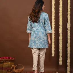 rimeline Women Printed Pure Cotton Straight Kurta image 2