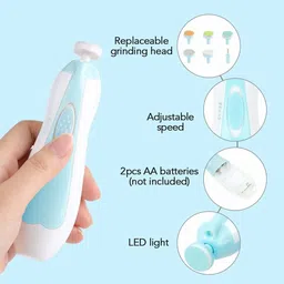 finaro Baby Nail Trimmer with 6 Grinding Heads Safe for Newborn Baby,Nail File Electric image 4