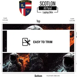 SCOTLON All Panel_Astronaut with helmet_Premium Laptop Skin Vinyl Laptop Skin Compatible for 15.6 inch image 4