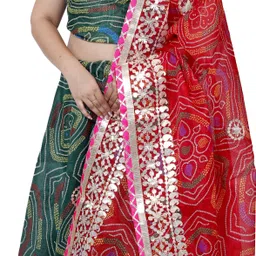 pahnava Bandhani Semi Stitched Lehenga Choli image 2