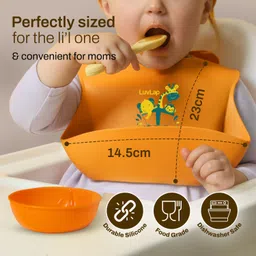 luvlap Silicone Baby Bibs for Feeding & Weaning Babies & Toddlers, Waterproof image 4