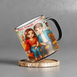 acrebees Best Friends Forever Black Coffee|Ideal for Birthday, Friendship Day-4 Ceramic Coffee Mug-picture-31