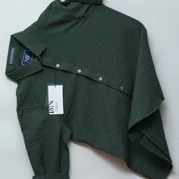 n and j Men Slim Fit Self Design Spread Collar Casual Shirt image 1