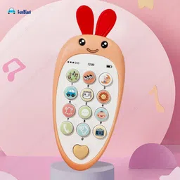 funblast Musical Phone for Babies – Cute Carrot Mobile Phone with Silicone Ears image 4