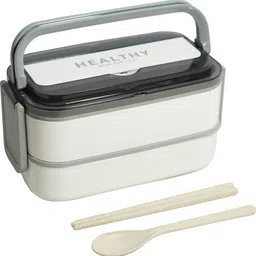 yelona 2 Airtight Layer|3 Compartments Bento Lunch Box With Plastic Spoon & Chopsticks 3 Containers Lunch Box-picture-21