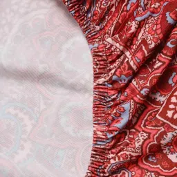 cortina Red Printed Polyester 15x19 Inch Stretchable Chair Covers (Set of 8) image 4