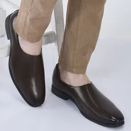 fausto Ethnic Wedding Juttis for Traditional Kurta Pajama|Party Evening Slip-On Mojaris For Men-picture-19