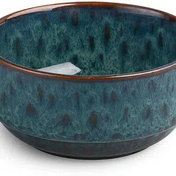 earthy craft Ceramic Soup Bowl Handcrafted Emerald Green Glazed Serving & Snack Bowls image 5