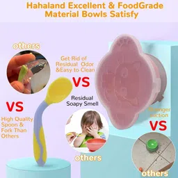 adore Akita Baby Feeding Bowl With Suction -Bendable Spoon & Fork & Straw- PP image 3