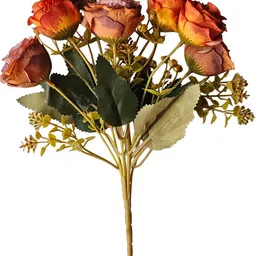 karp KARP-(1pc) Vintage Artificial Burnt Rose | 7 Branches | Best Gift & Home Decor | Orange, Red, Pink Rose Artificial Flower-picture-11
