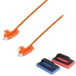 strugglinginc 2 Double Sided Toilet Cleaner Brush & 1 Tile Brush Combo with Holder-picture-45