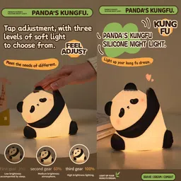 unzag USB Rechargeable-LED Light Mini Panda Table Lamp for Kids & Baby Bedside Sleep Night Lamp image 2
