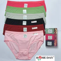 rose day Pack of 6 Women Hipster Maroon, Black, Green, Pink, Light Green, Dark Blue Panty-picture-40