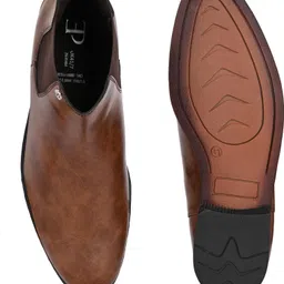 El Paso Men Tan Faux Leather Casual Chelsea Boots Boots For Men image 5