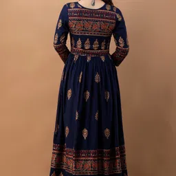 purshottam wala Women Printed Viscose Rayon Gown Kurta image 2