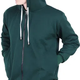 riverhill Men Solid Hooded Neck Green Sweater image 4