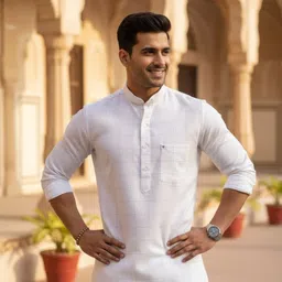 wabastacloset Men Checkered Pure Cotton Straight Kurta-picture-19