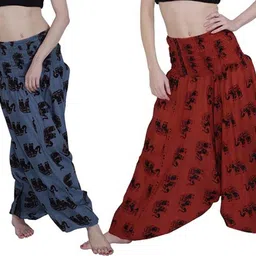 icare Printed Cotton Blend Women Harem Pants-picture-33