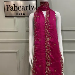 immy Chiffon Embroidered Pink Women Dupatta-picture-21