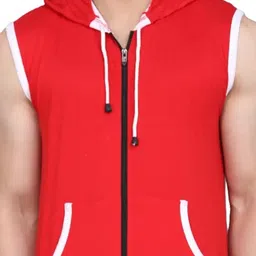 vastraart Men Colorblock Round Neck Polycotton Red, White T-Shirt image 4