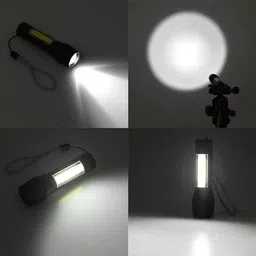 zeno volt LONG RANGE Zoomable COB Mini Rechargeable Pocket Flashlight Super Bright Light 3 hrs Torch Emergency Light image 4