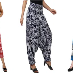 fusfus Printed Rayon, Cotton Women Harem Pants-picture-14