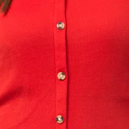 western darji Casual Regular Sleeves Solid Women Red Top image 4