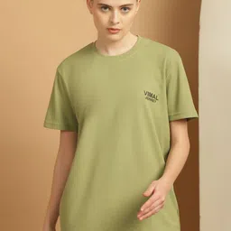 mack jonney Women Solid Round Neck Polyester Green T-Shirt-picture-25