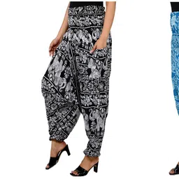narnari Printed Rayon Women Harem Pants image 1