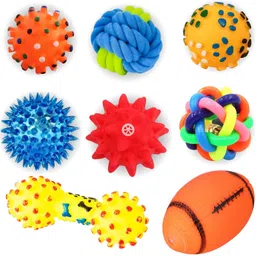 petzluv YOUHAVEDEAL Dog Toy Ball Combo Pack of 8 – Squeaky & Chew Ball for Puppies Spiky Rubber Squeaky Toy, Ball, Fetch Toy, Tough Toy, Training Aid, Chew Toy For Dog-picture-16