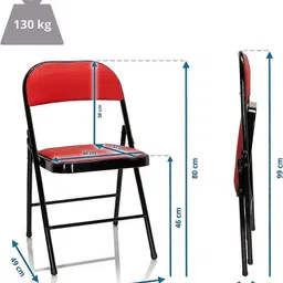 furnimax Folding Leather Study Folding Chair image 3